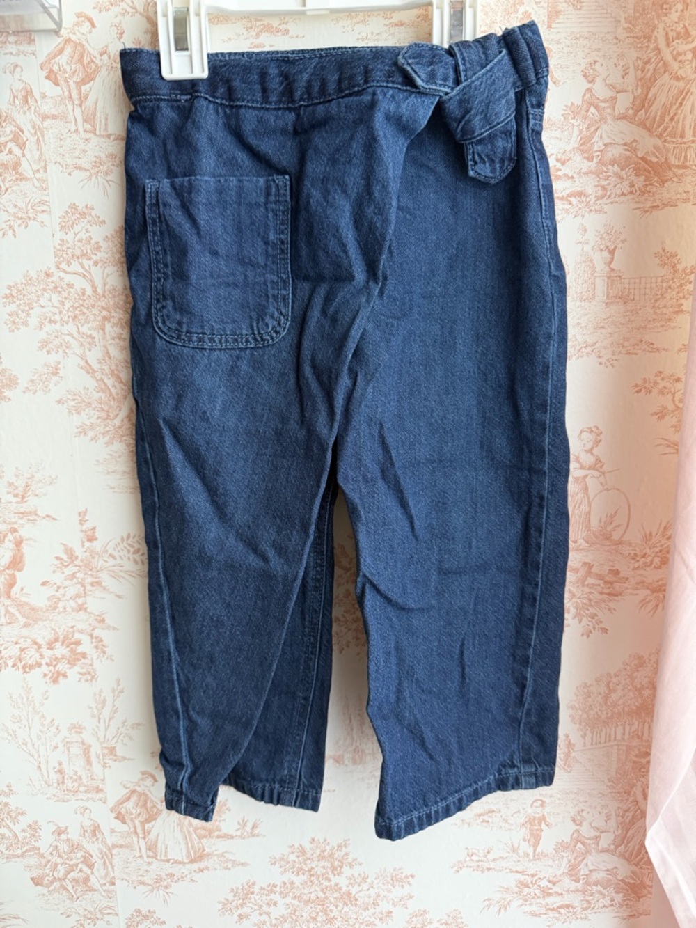 Zara Kids Dark Blue Denim Tie-Waist Pants. Size 4t